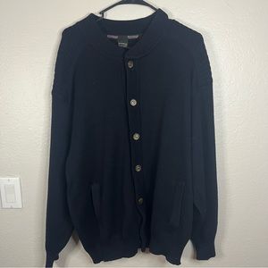 Vintage Westbury Wool mix Navy Blue Cardigan - Sz L